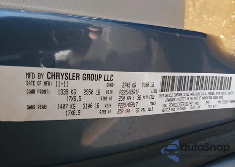 2012 Chrysler Town & Country Touring-L from USA, damaged, VIN 2C4RC1CG5CR181782